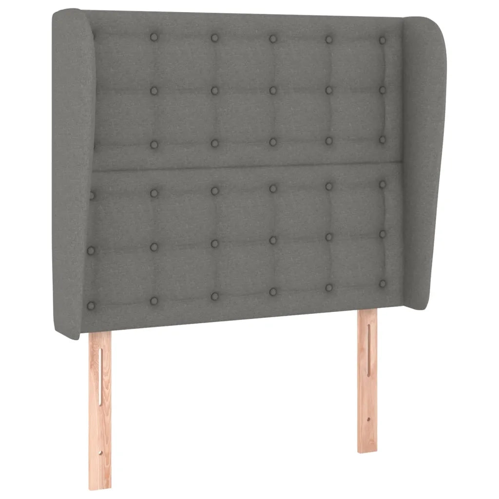 Testiera ad Orecchio-Testata con Orecchie GrigioScuro 103 x 23 x 118/128cm inTessuto 890984