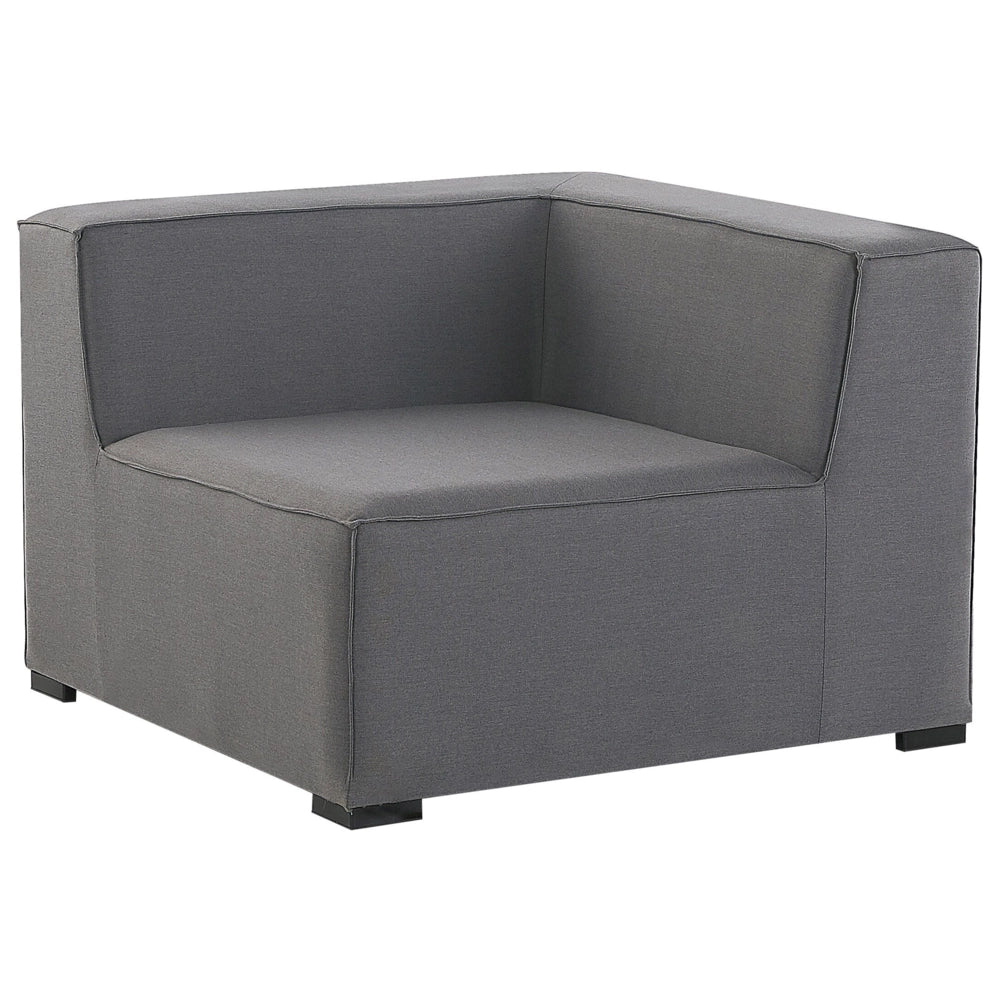 Set divano ad angolo per interni ed esterni con rivestimento in tessuto grigio a 7 posti con divano da giardino ottomana sinistro