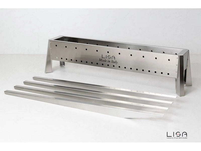 Barbecue a carbone per arrosticini Lisa Miami 800 in acciaio inox