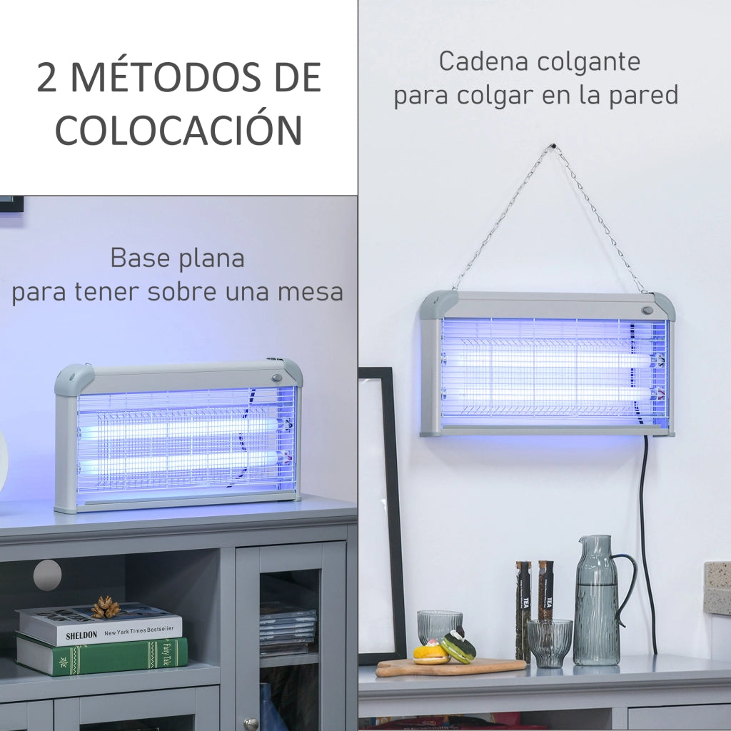 Lampada Antizanzare Elettrica 30W UV ¨C zephmum ¨C 48.5x8.5x26.5 cm Grigio