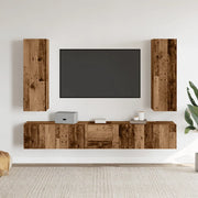 Mobili TV a Parete 5 pz Legno Antico in Legno Multistrato 3328959