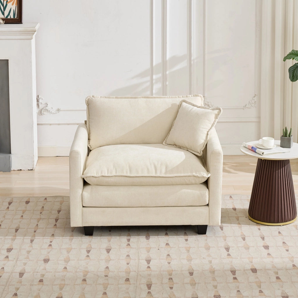 Poltrona Cloud ¨C Xylo ¨C Tessuto Chenille Beige, Cuscino Imbottito