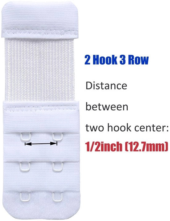 Estensioni per reggiseno 3 anelli - Tela morbida e flessibile - Acciaio inossidabile - Nylon elastico - Unico formato - 9,4 x 3,0 cm - Codice modello Bh Verlenger