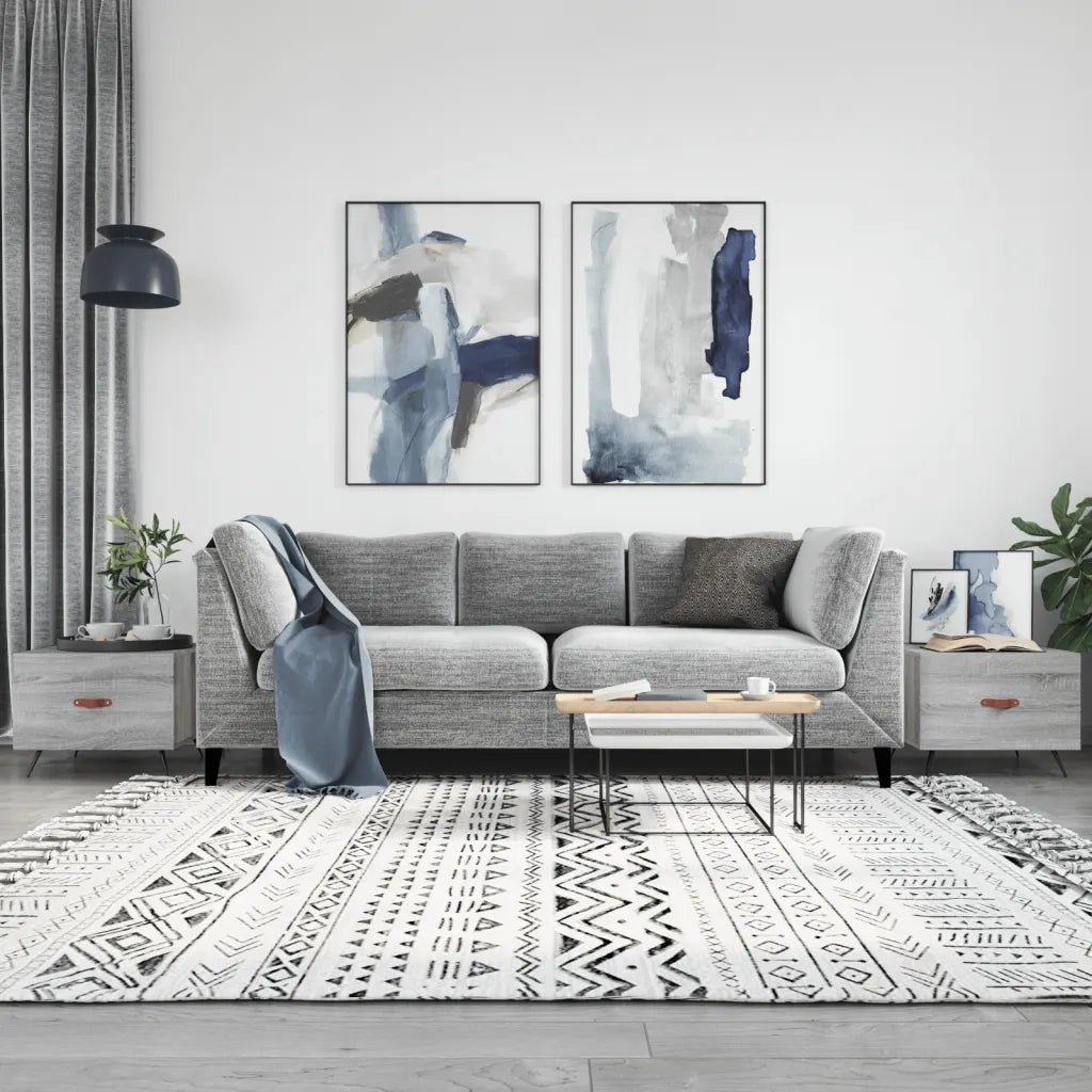 Tavolini Salotto 2pz Grigio Sonoma 50x50x40cm Legno Multistrato 829345