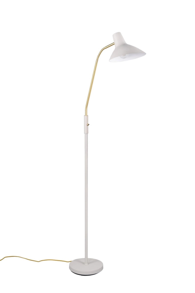 Lampada da terra classica grigia/ottone braccio lettura
