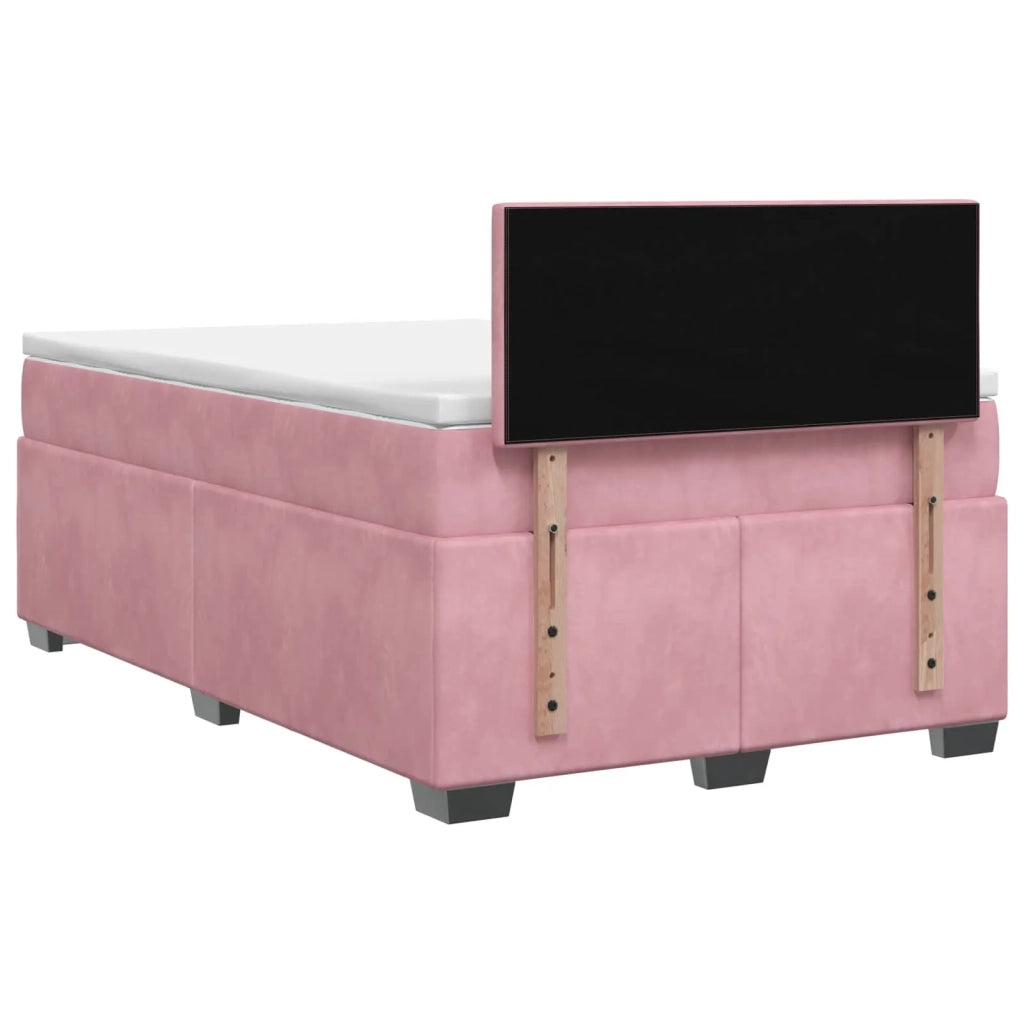 Letto box spring con materasso Rosa 120 x 200 cm Velluto 3450691