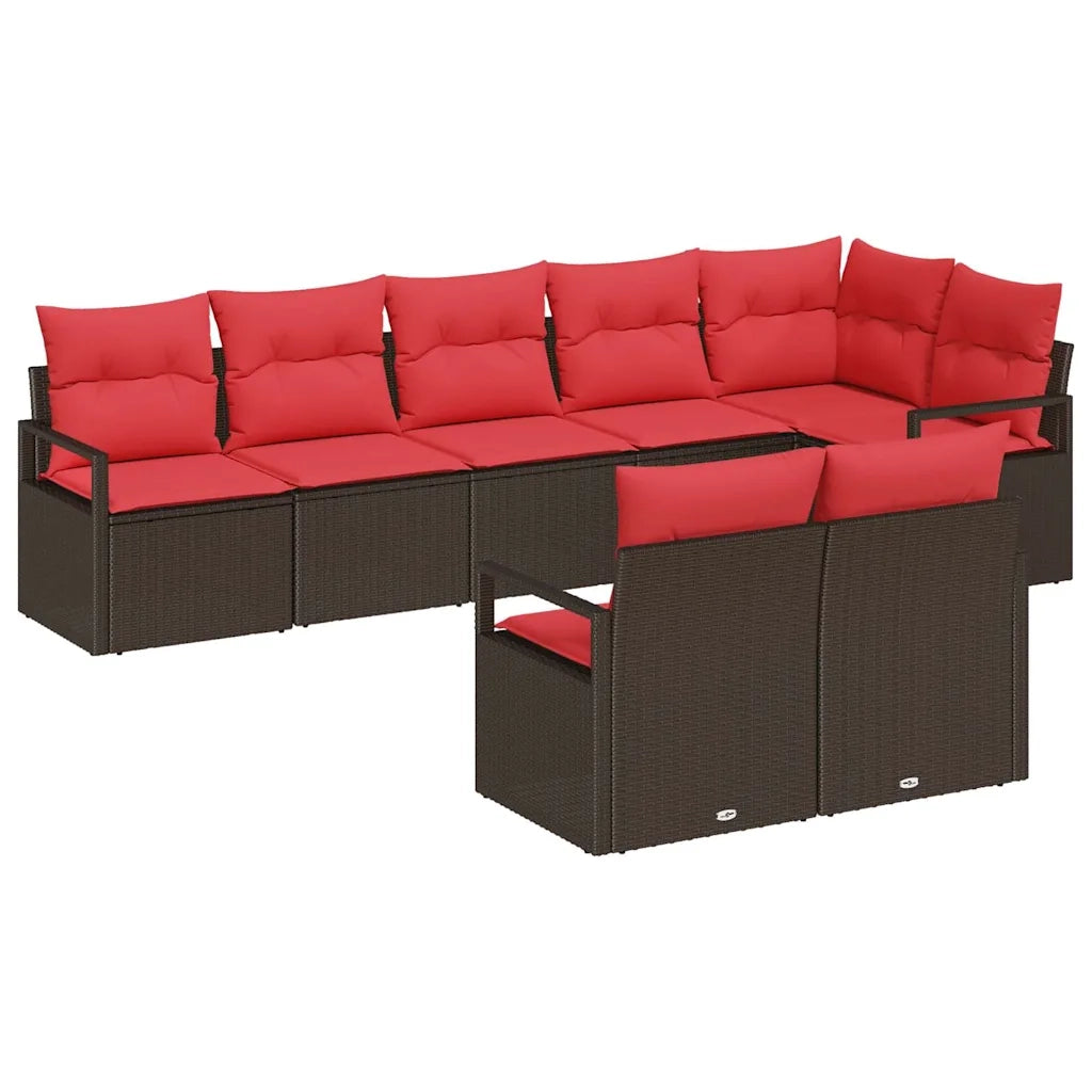 Set di divani 8 pcs Marrone polyrattan 3346434