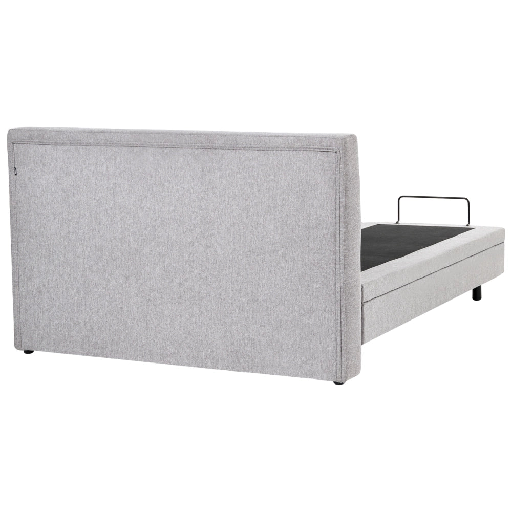 Letto matrimoniale Tessuto grigio chiaro Elettrico 160 x 200 cm regolabile tramite telecomando Rivestimento in ciniglia
