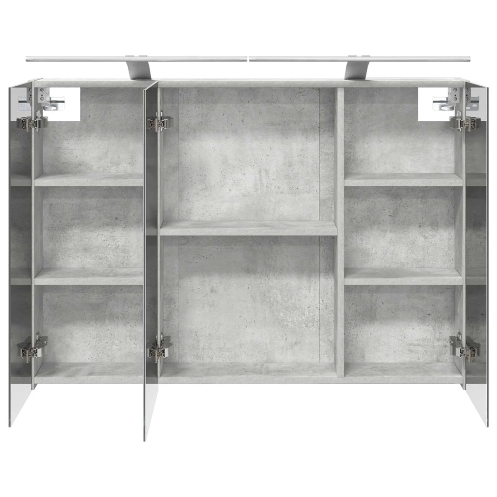 Mobiletto per specchio da bagno con lo scaffale Grigio cemento 889130