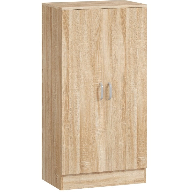 Scarpiera 55x35x108 cm con 6 ripiani regolabili; cerniere a chiusura rallentata; legno; naturale