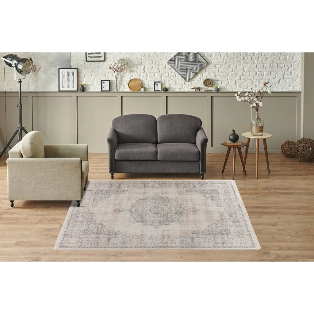 Tappeto Dilan 100 in grigio a pelo corto 80x150 cm