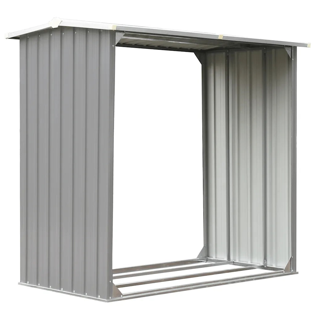 Capannone da Giardino in Acciaio Zincato 172x91x154cm Grigio 44858