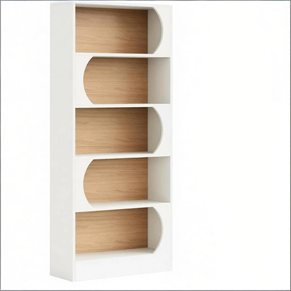 LIBRERIA a 5 ripiani in MDF bianco, freestanding