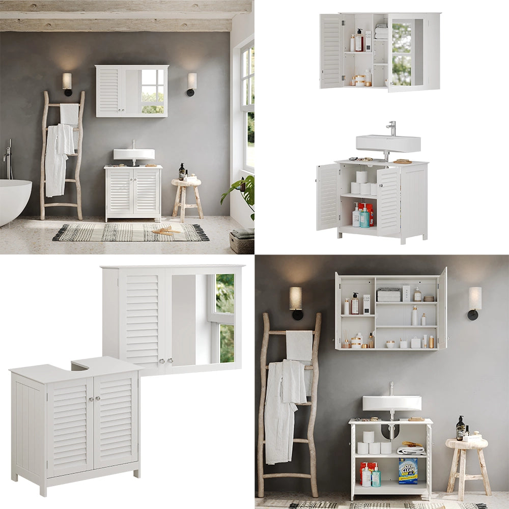 Vicco Set di mobili da bagno Bianco 2 parti