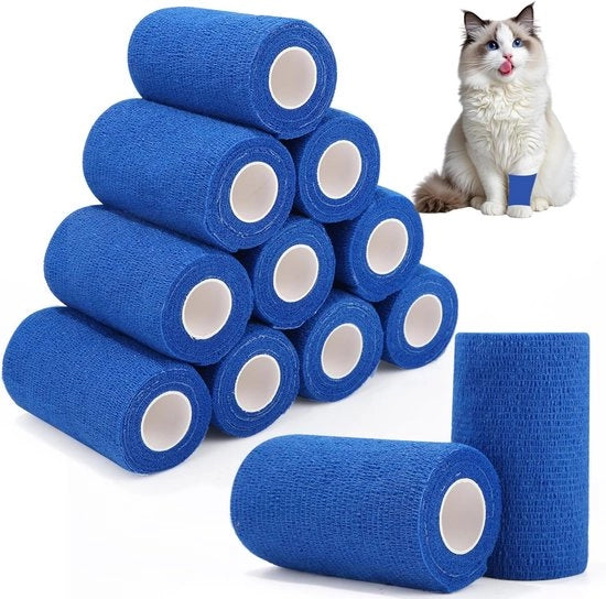 Verband autoadesivo - 10 cm * 4,5 m - 12 rotoli di nastro elastico - nastro di fissaggio - verband autoadesivo per polso e piede - nastro elastico non tessuto per sport - protezione per polso e dita