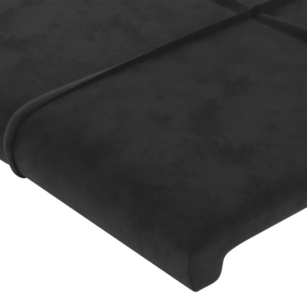 Testiera ad Orecchio-Testata con Orecchie Nera 183x16x78/88 cm in Velluto 432713