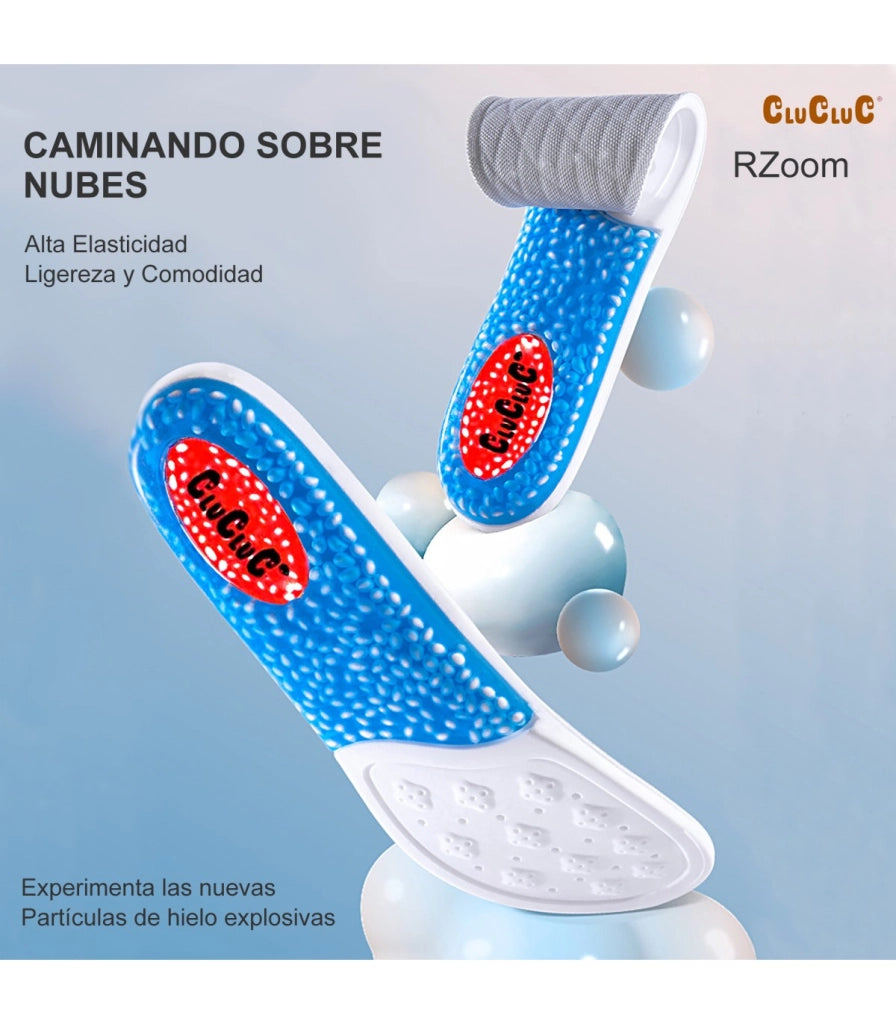 Sottopiedi Sportivi RZoom Unisex - Lattice e PU | Ammortizzazione ad Aria e Silicone | Traspiranti e Assorbenti