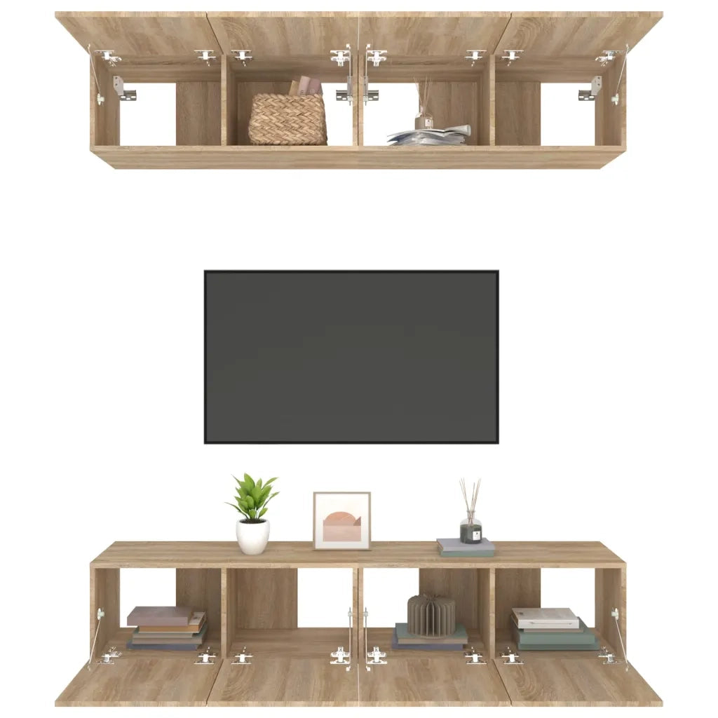 Mobili TV 4 pz Rovere Sonoma 80x30x30 cm in Legno Multistrato 3114184