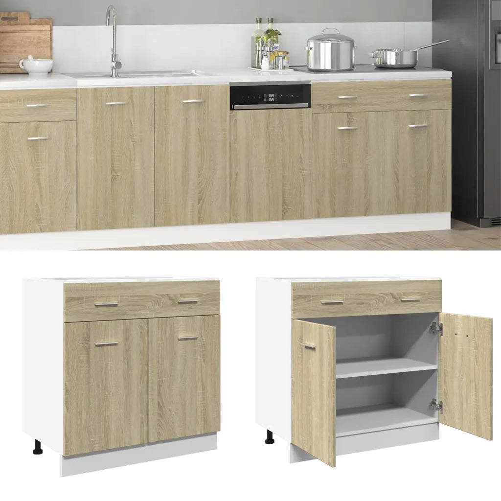 Pensile da cucina | Mobile Inferiore Cassetto ¡°Lyon¡± Rovere Sonoma 80x46x81,5