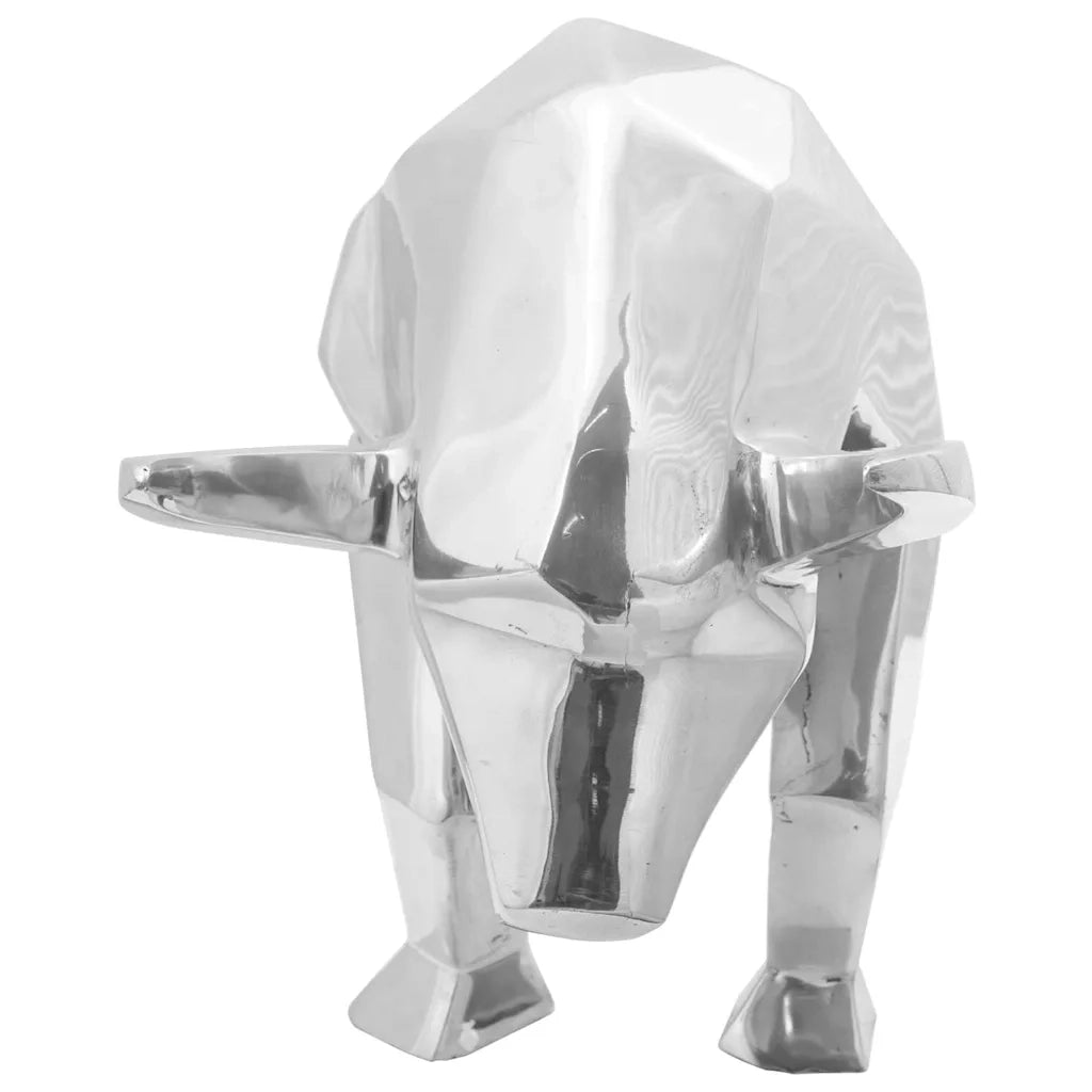 Scultura di toro Argento 74 x 23 x 30 cm Alluminio 42000144