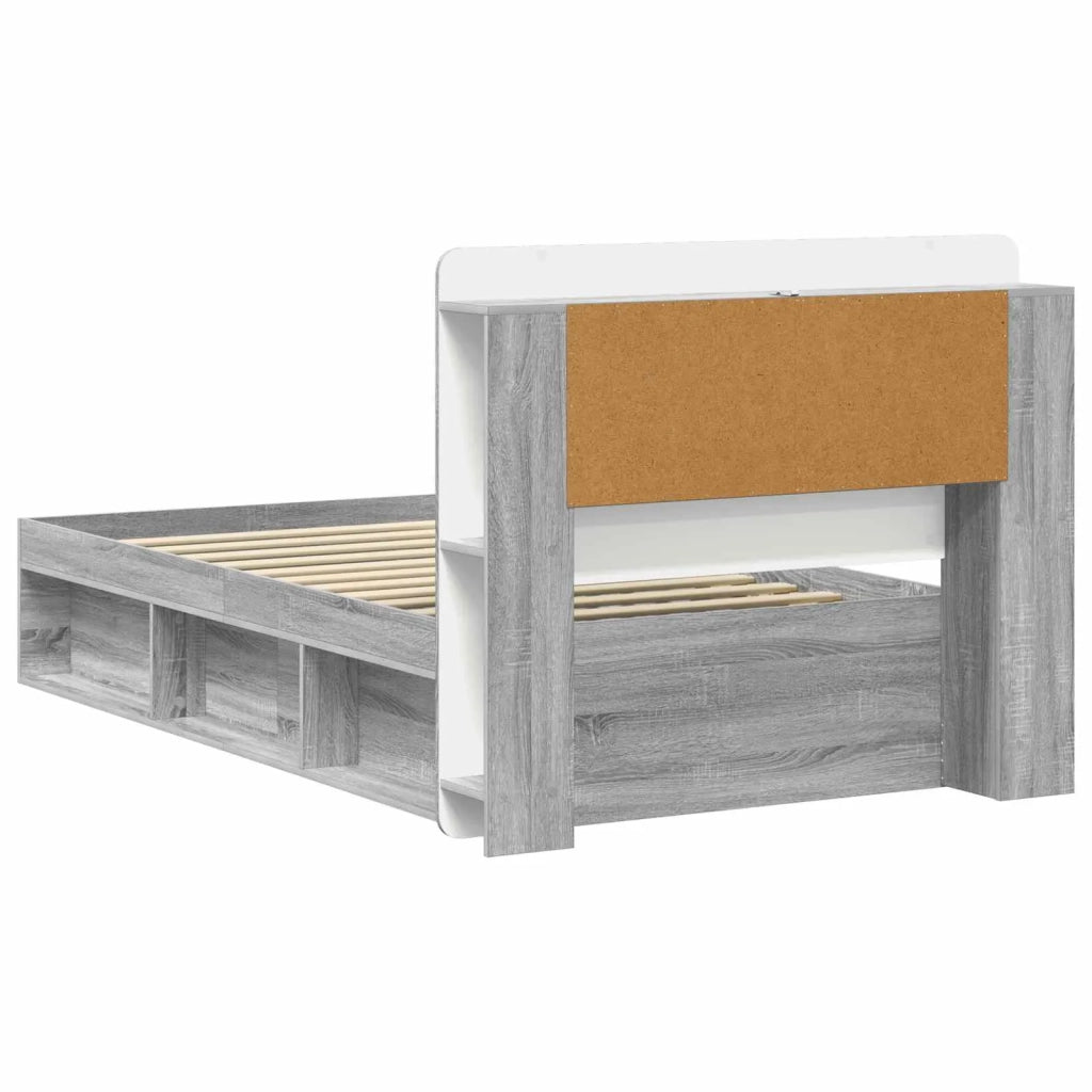 Telaio del letto con storage Sonoma grigio 75 x 190 cm 3433426
