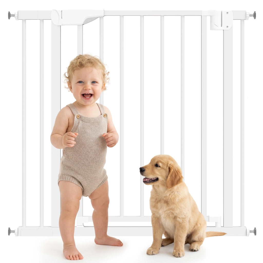 Cancelletto di Sicurezza per Bambini ¨C Xylo ¨C Autochudente Senza Foratura 76-88x76cm Bianco