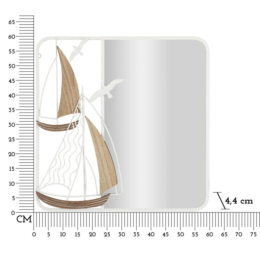 Specchio con Cornice VKH498, Bianco, Metallo, 60x4,4x60 cm