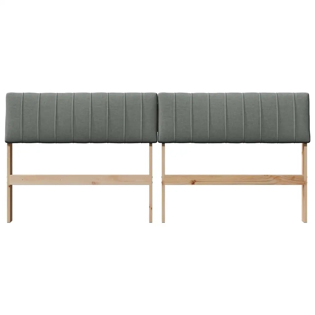 Testiera | Testata imbottita Grigio scuro 180 cm Pino massello