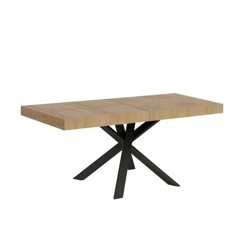 Tavolo allungabile 90/194x90 cm Clerk Premium colore quercia natura gambe antracite