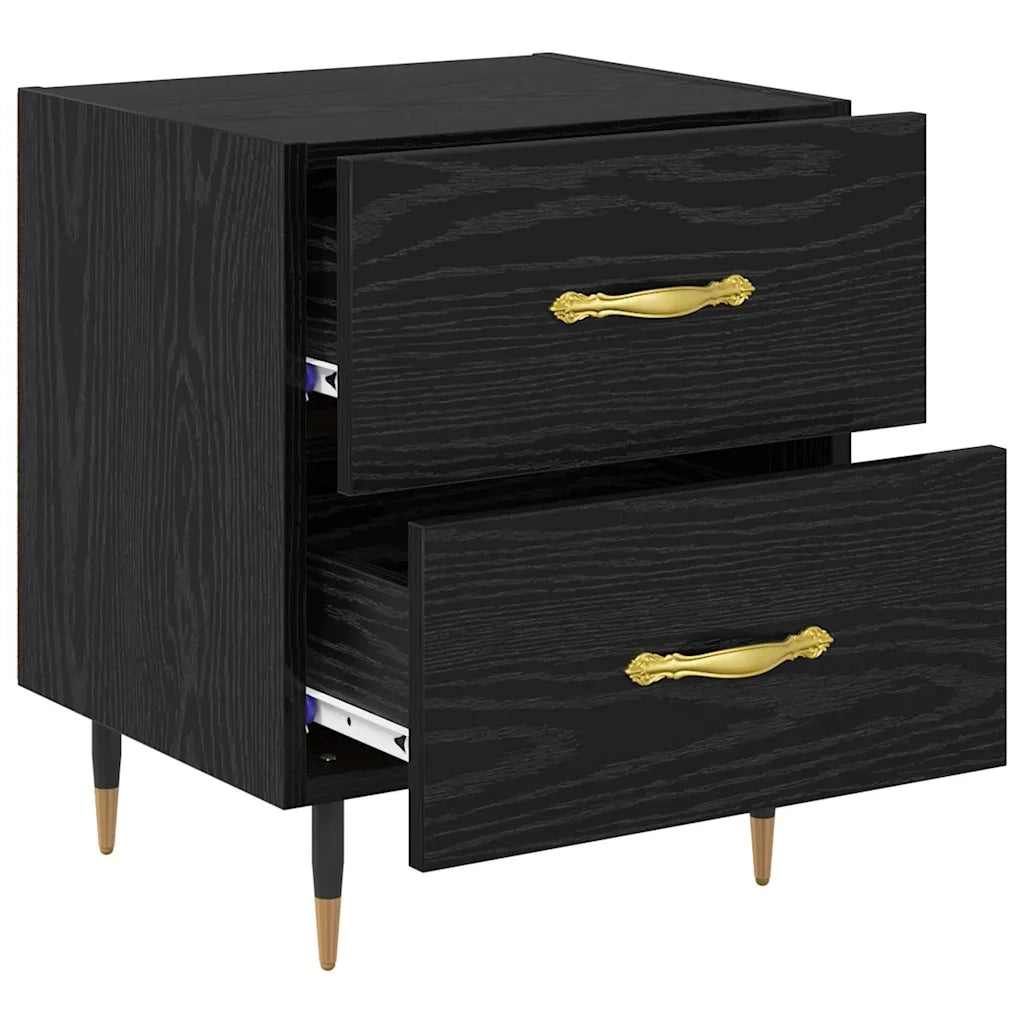 Armadio da Notte 2 pcs Rovere Nero 40 x 35 x 47,5 cm 881982