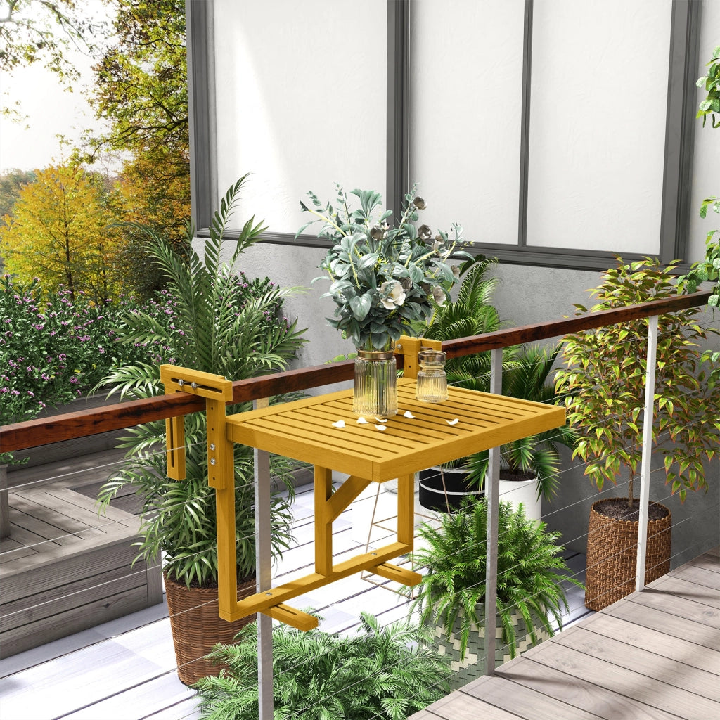 Tavolino Pieghevole Regolabile ¨C Zephmum ¨C Legno Naturale 50x50x50
