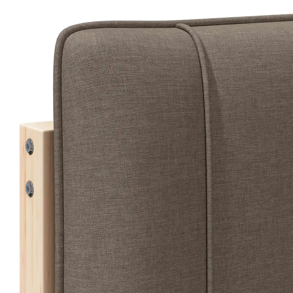 Testiera | Testata imbottita Marrone e taupe 75 cm Pino massello