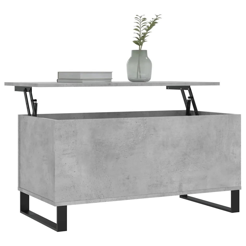 Tavolino Salotto-Tavolino da soggiorno-Tavolo Grigio Cemento 90x44,5x45 cm Legno Multistrato 608832