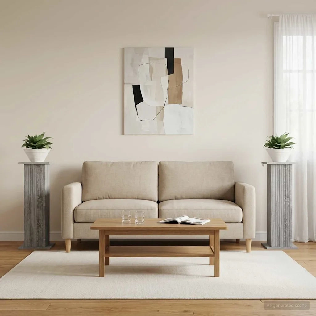 Supporto per piante | Sostegno per piante 2 pz Grigio Sonoma 30,5 x 30 x 80,5 cm