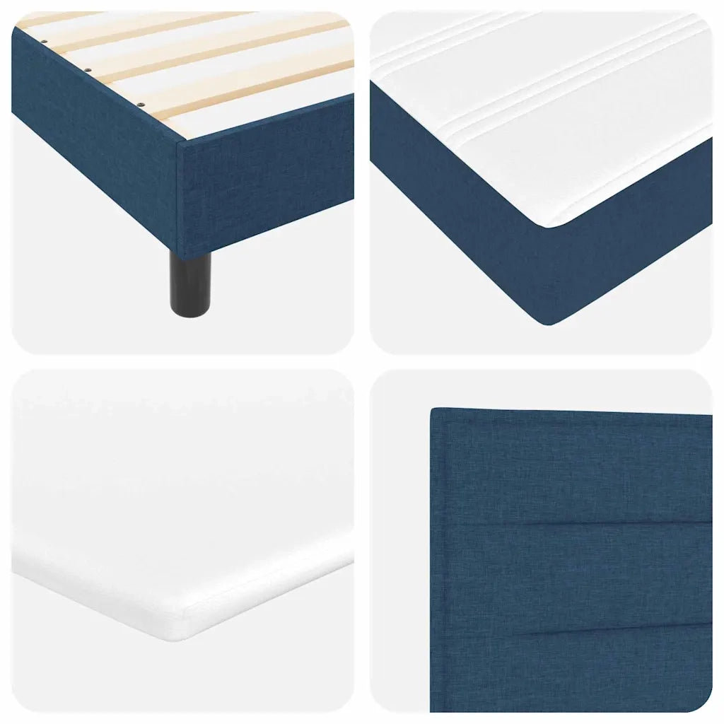 Letto a molle con cuscino con testiera Blu 120 x 200 cm Tessuto 3338607
