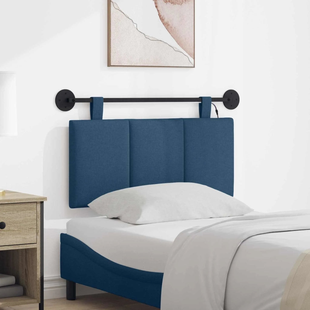 Testiera | Testata sospesa Con luce LED Blu Tessuto