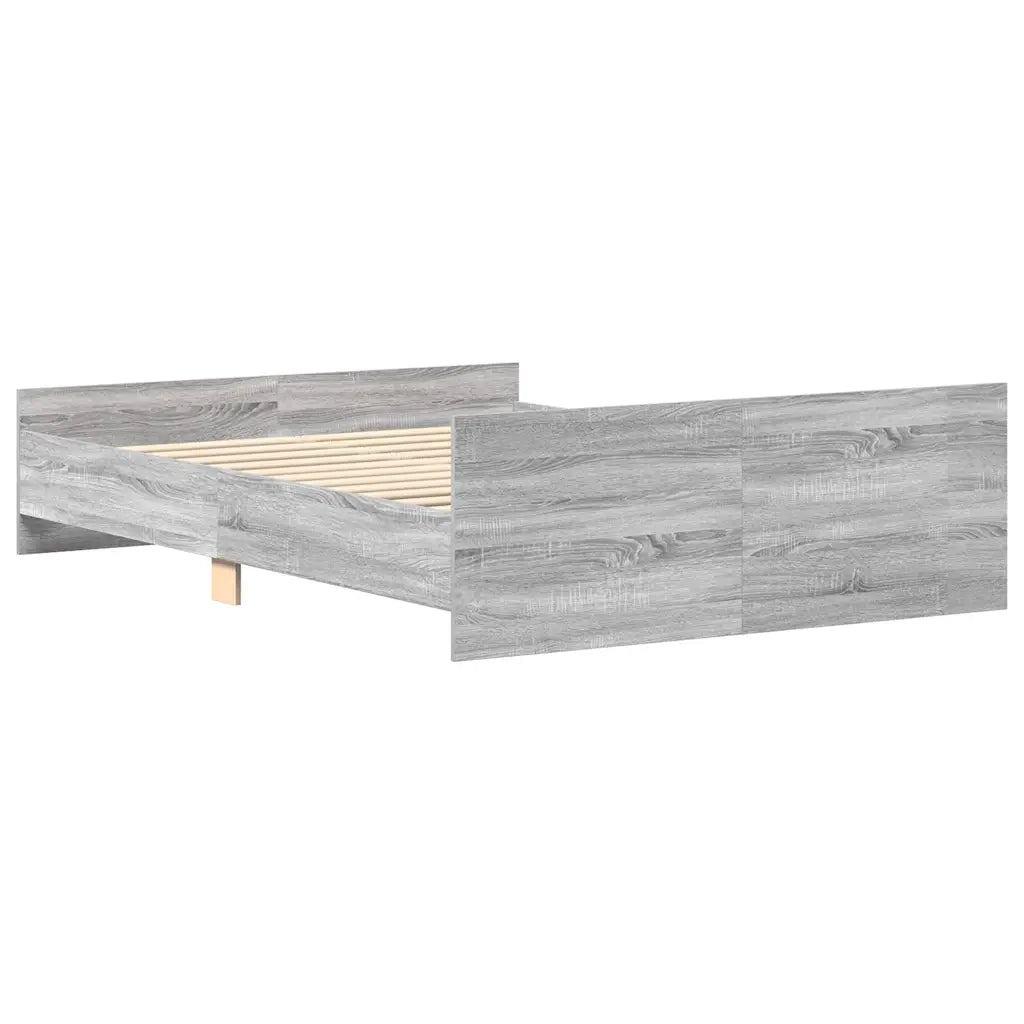 Letto matrimoniale | Letto per adulti | Giroletto con Testiera e Pediera Grigio Sonoma 120x190 cm
