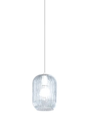 SOSPENSIONE BIANCO 5 LUCI TONDA VETRI TR + AM + FU + VE + BL 1181BI-S5 T-MC
