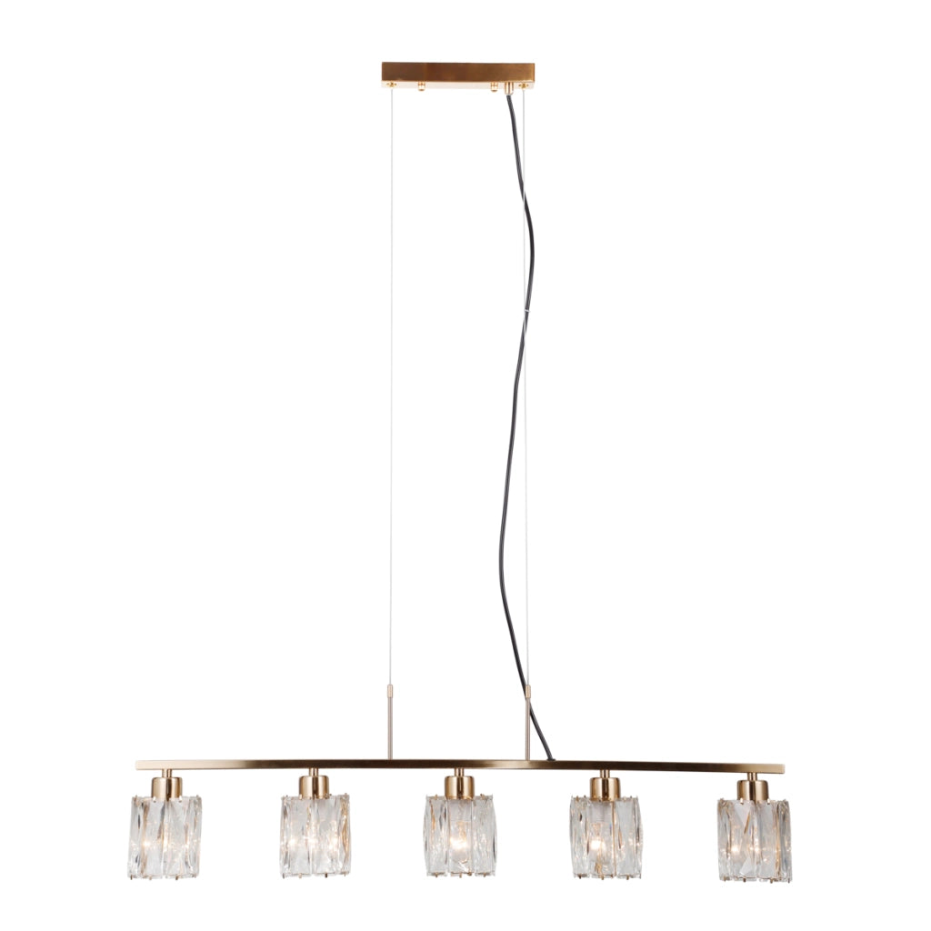 Lampadario a sospensione SIMONA oro cristallo 5xE14 Italux