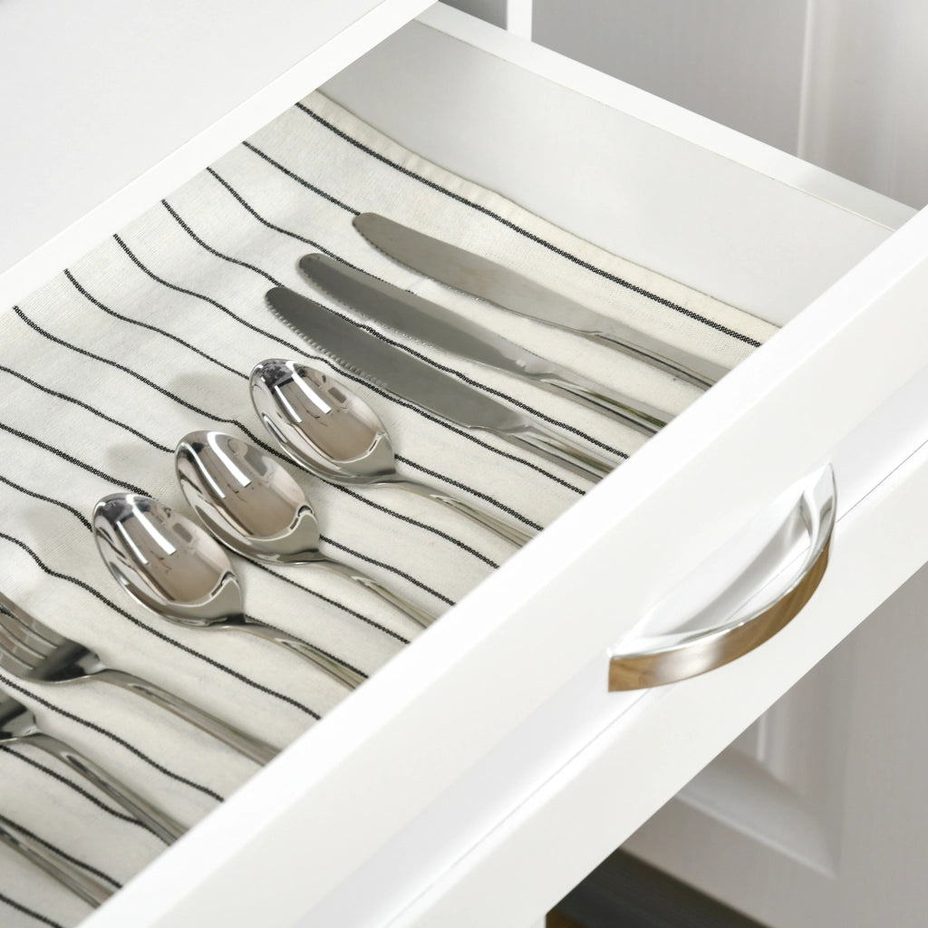 Mobile Cucina Bianco con Ante in Vetro ¨C Xylo ¨C 2 Armadietti, Mensole Regolabili, 80x48x170 cm