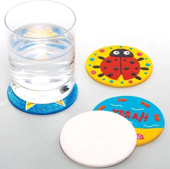 Crea con supporti ceramici - progetti artistici creativi simili - 6 pezzi - bianchi - ceramica