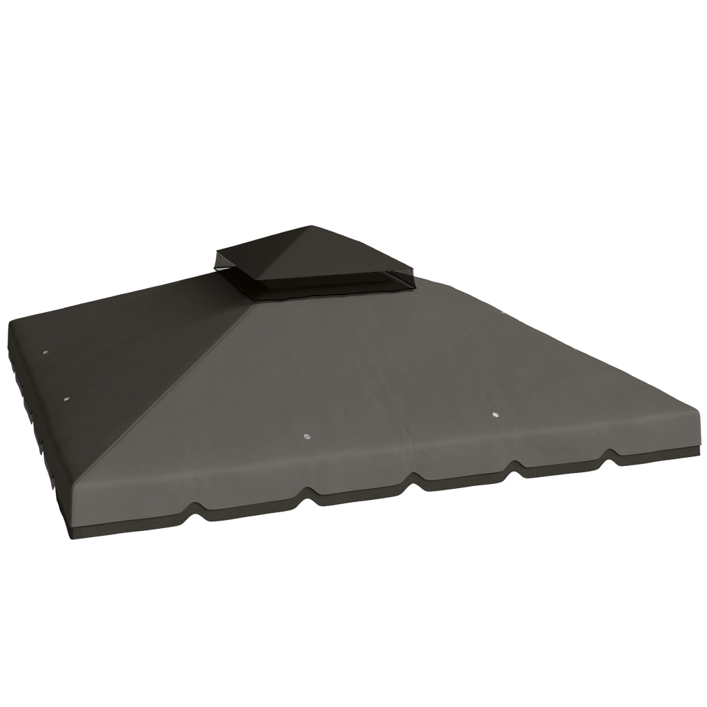 Telo di Ricambio per Gazebo 3x3 m ¨C Xylo ¨C Doppio Tetto con Fori di Drenaggio UPF 30+ Grigio Chiaro