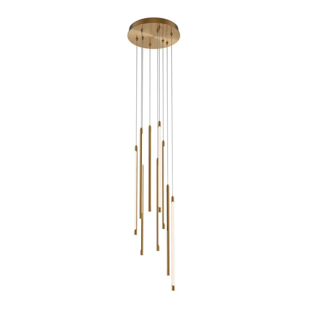 Maytoni Lampadario moderno Light stick 9 luci LED integrato ottone alluminio diffusore acrilico