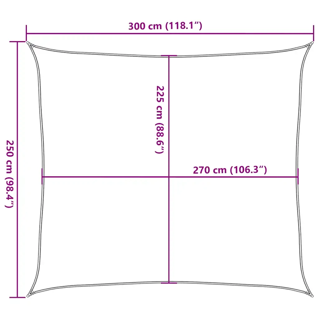 Vela Parasole 160 g/m² Rettangolare Sabbia 2,5x3 m in HDPE 4002034
