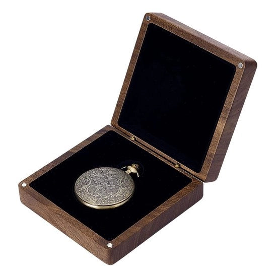 Organizzatore orologio in legno di noce - 10x10cm - Organizzatore - Etui - Per uomo - Diametro interno 62,5x48mm