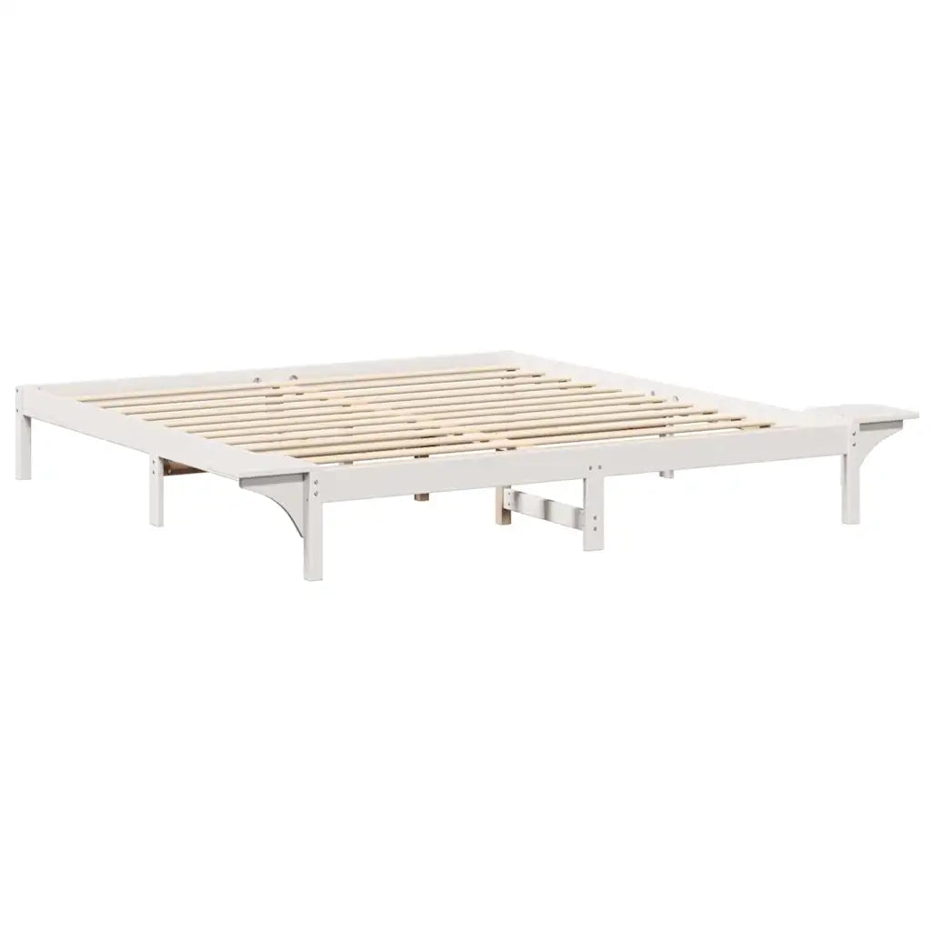 Struttura del letto-Giroletto-Rete del Letto Bianco 180 x 200 cm Pino massello 686548