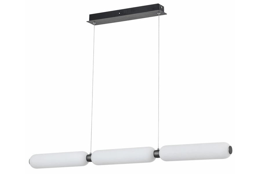 Lampada a sospensione lineare nera Catkin LED 8W Reality