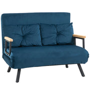 Divano letto 2 posti ¨C Minimal ¨C velluto blu naturale