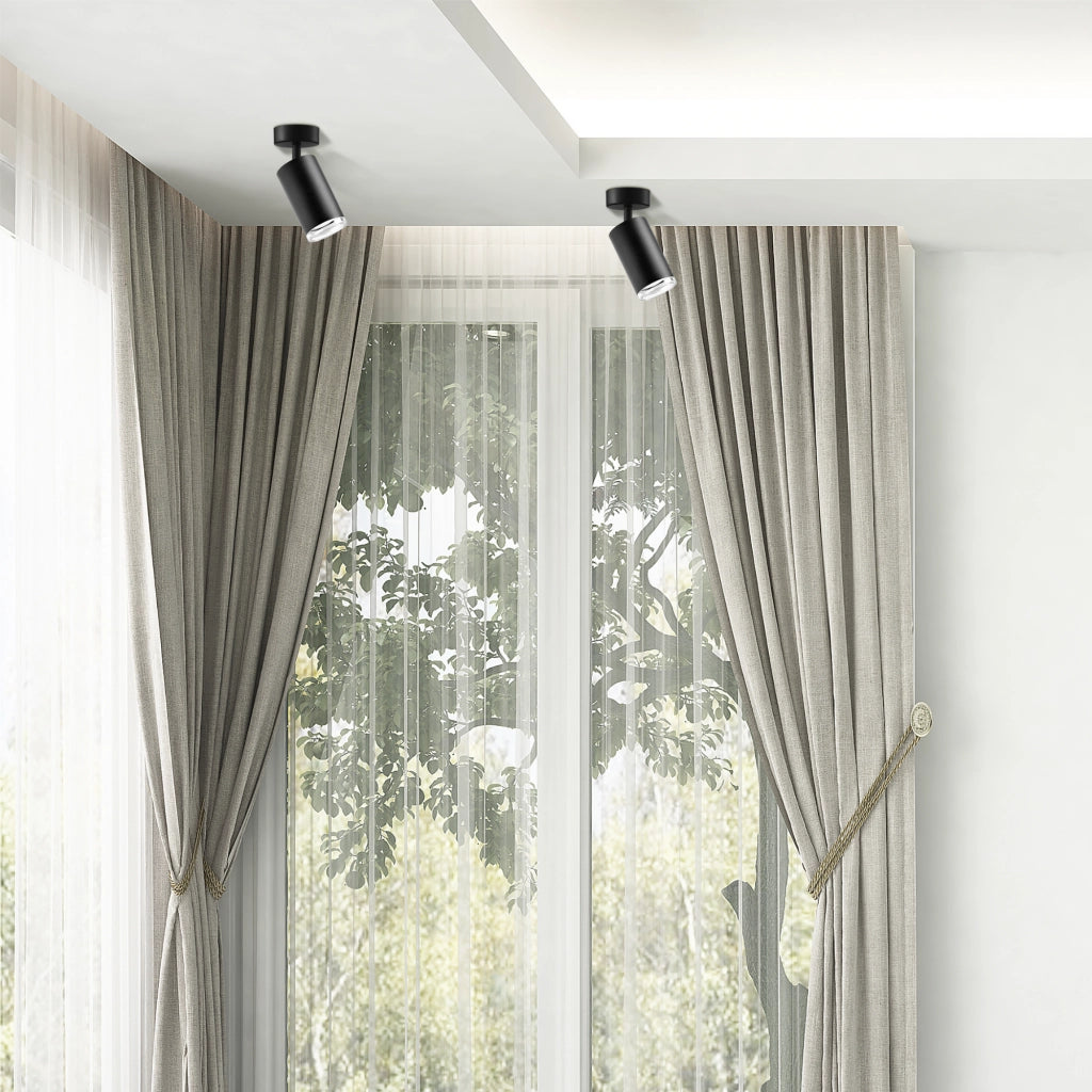 Faretto parete/soffitto 1 luce TURYN nero GU10 orientabile IP44