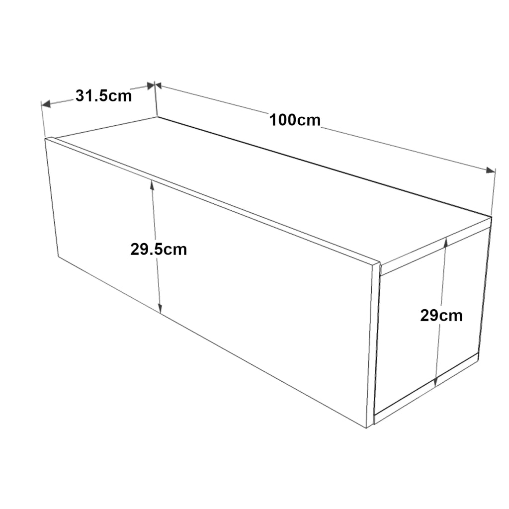 Mobile TV con anta 29,5 x 100 x 31,5 cm effetto rovere rustico 03_0007792